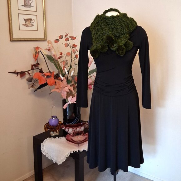 Vintage NEW Buffalo Long Green Cardigan Knit Scarf for Women - Picture 8 of 9